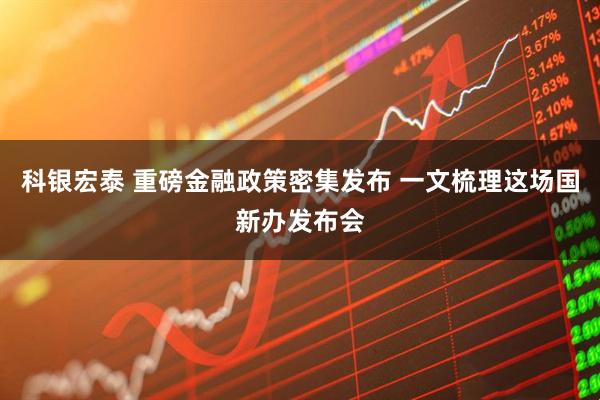 科银宏泰 重磅金融政策密集发布 一文梳理这场国新办发布会
