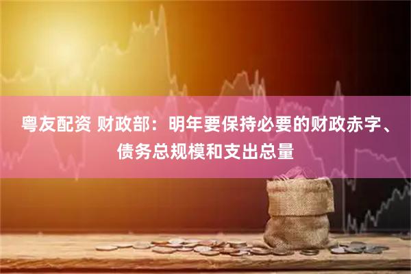 粤友配资 财政部:明年要保持必要的财政赤字、债务总规模和支出总量